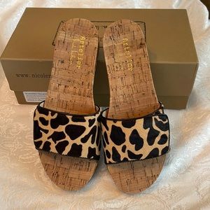 Nicole Miller Artelier Sandals “Marley” in Pony Giraffe size 6.5M NWT